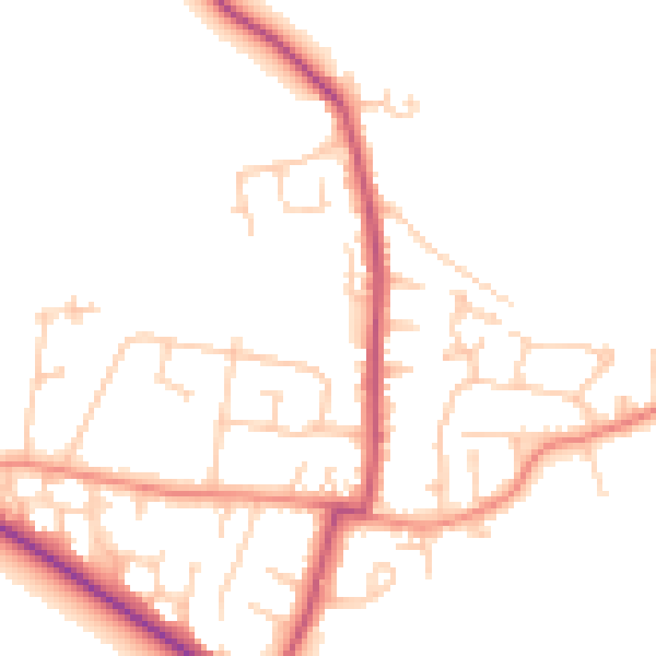 Daytime road noise heatmap for WF9 1FU