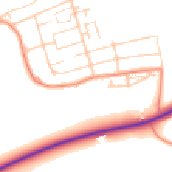 Daytime road noise heatmap for WF9 1HB