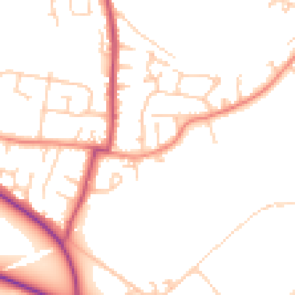 Daytime road noise heatmap for WF9 1HR