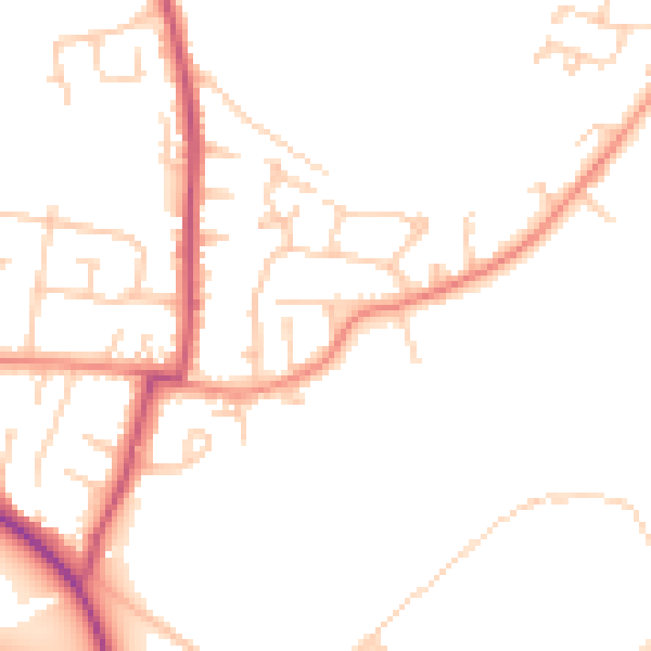 Daytime road noise heatmap for WF9 1JP