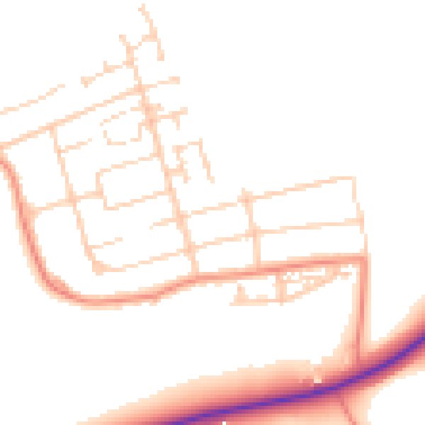 Daytime road noise heatmap for WF9 1JY