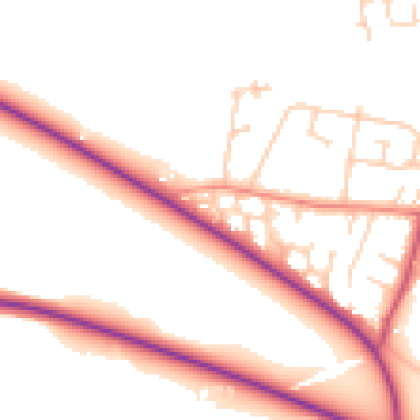 Daytime road noise heatmap for WF9 1ND