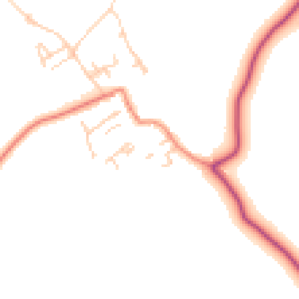 Daytime road noise heatmap for WF9 1PA