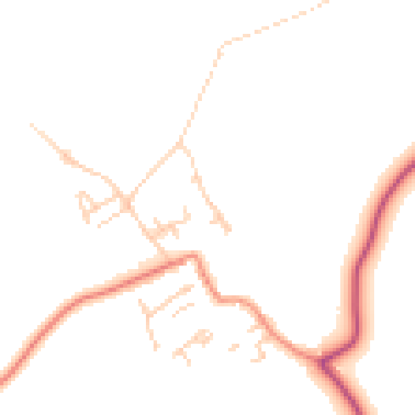 Daytime road noise heatmap for WF9 1PE