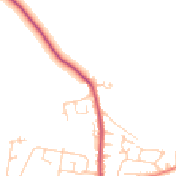 Daytime road noise heatmap for WF9 1PF