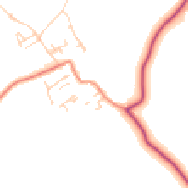 Daytime road noise heatmap for WF9 1QA