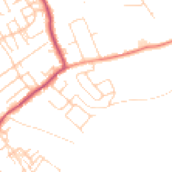 Daytime road noise heatmap for WF9 2BT