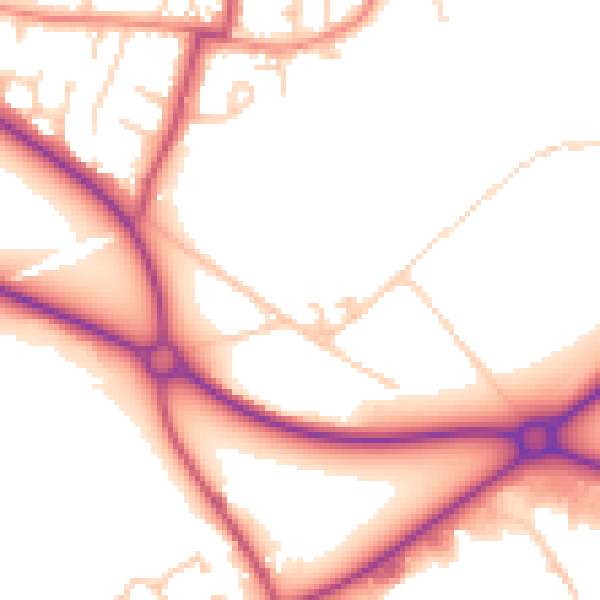 Daytime road noise heatmap for WF9 2DF