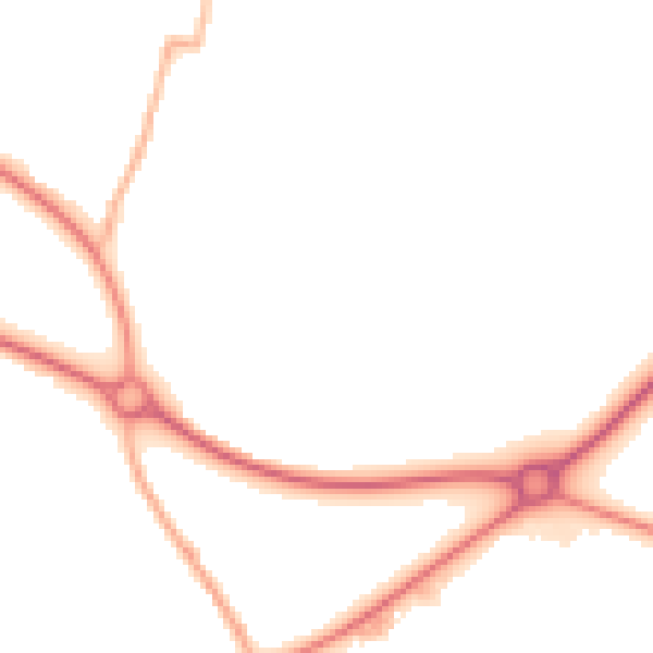 Night-time road noise heatmap for WF9 2ED