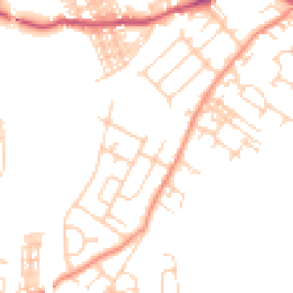 Daytime road noise heatmap for WF9 2HB