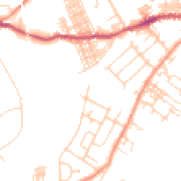 Daytime road noise heatmap for WF9 2HE