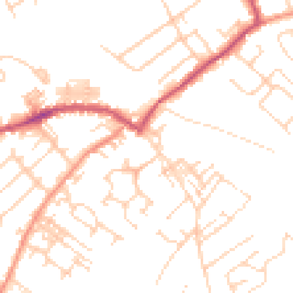 Daytime road noise heatmap for WF9 2HX