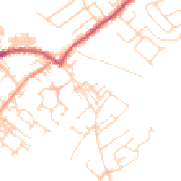 Daytime road noise heatmap for WF9 2JE