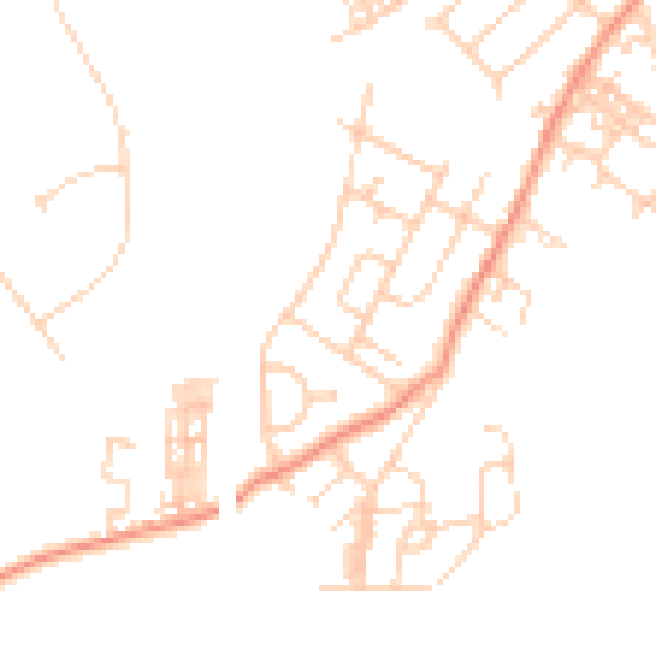 Daytime road noise heatmap for WF9 2LW