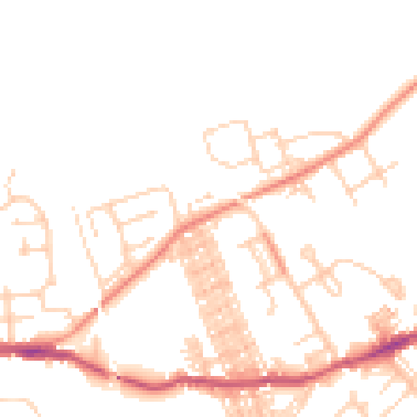 Daytime road noise heatmap for WF9 2PB