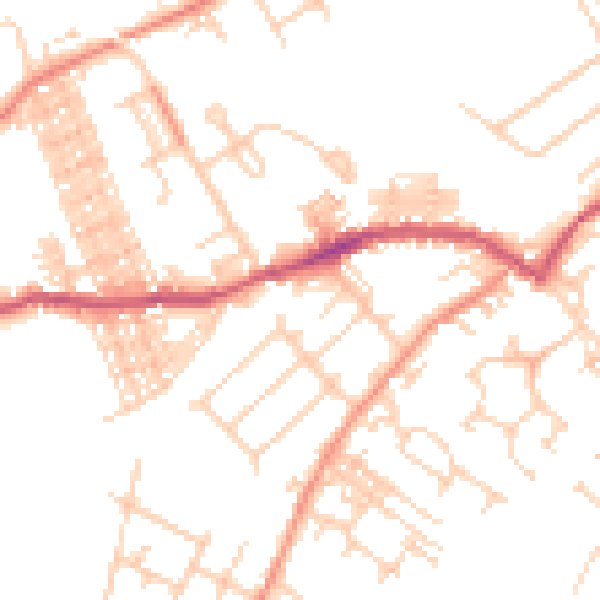 Daytime road noise heatmap for WF9 2QA