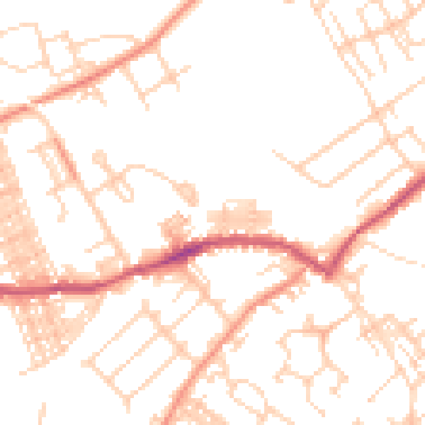 Daytime road noise heatmap for WF9 2RS