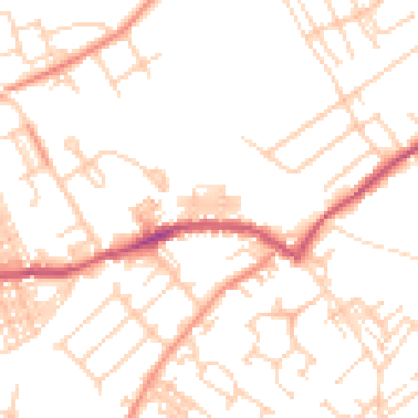 Daytime road noise heatmap for WF9 2RU