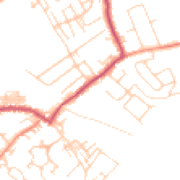 Daytime road noise heatmap for WF9 2SJ