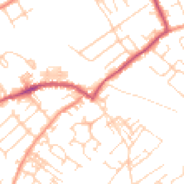 Daytime road noise heatmap for WF9 2SQ