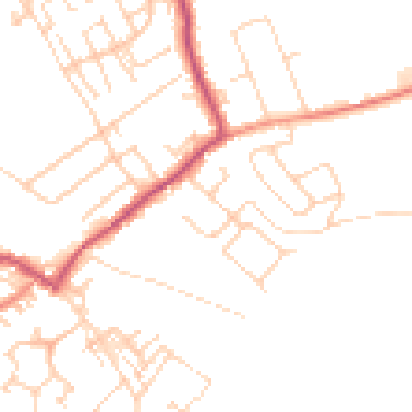 Daytime road noise heatmap for WF9 2SW