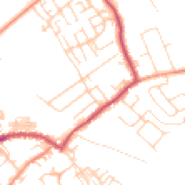 Daytime road noise heatmap for WF9 2TA