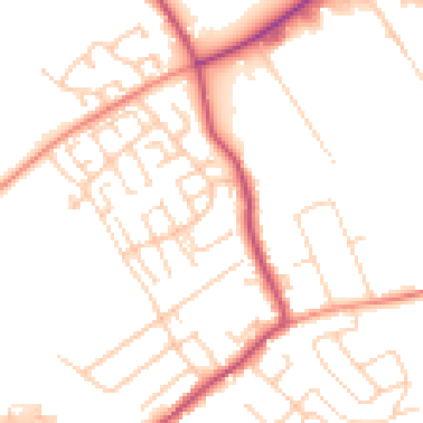 Daytime road noise heatmap for WF9 2TL