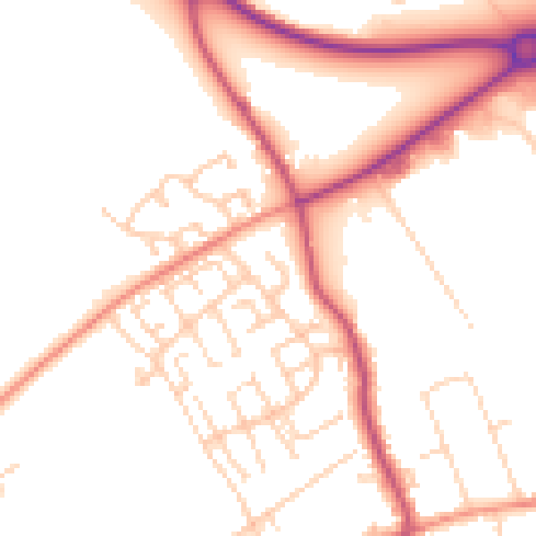 Daytime road noise heatmap for WF9 2US