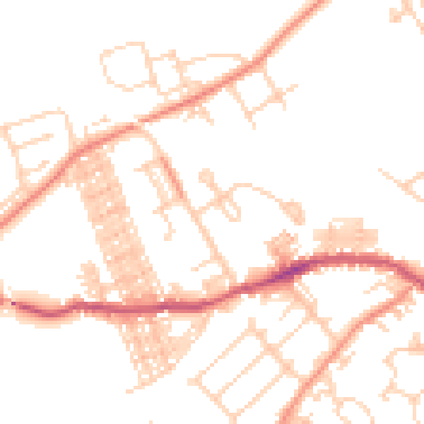 Daytime road noise heatmap for WF9 2XB