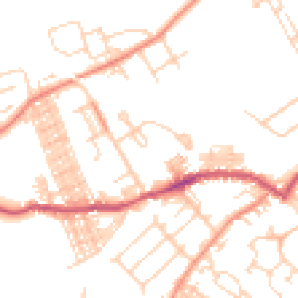 Daytime road noise heatmap for WF9 2XF