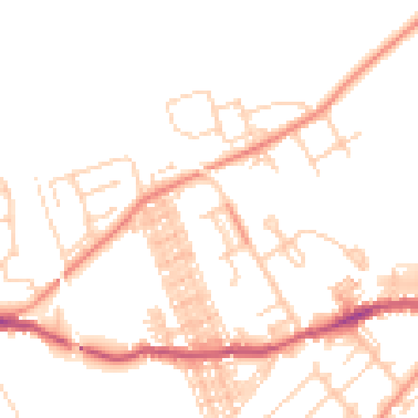 Daytime road noise heatmap for WF9 2XJ