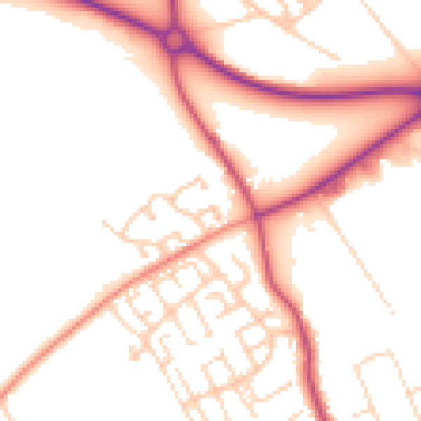 Daytime road noise heatmap for WF9 2XN