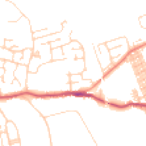 Daytime road noise heatmap for WF9 3BB