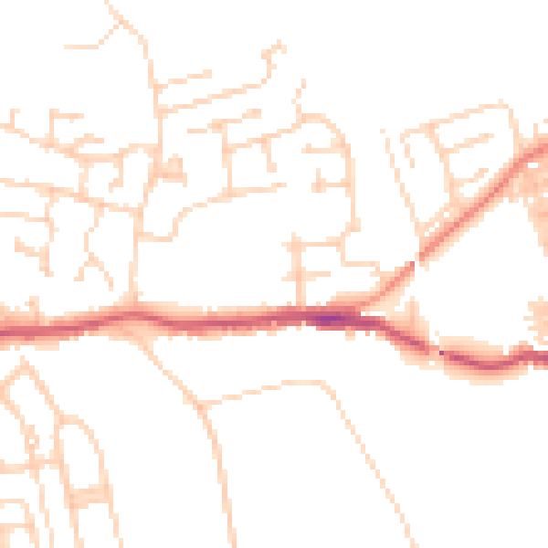 Daytime road noise heatmap for WF9 3BE