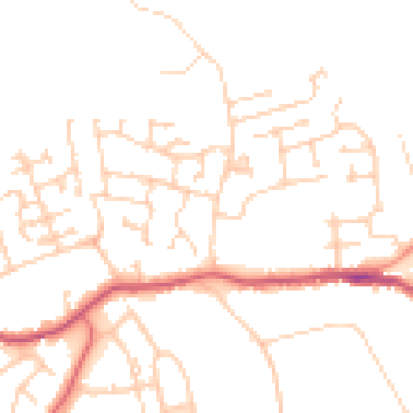 Daytime road noise heatmap for WF9 3BL