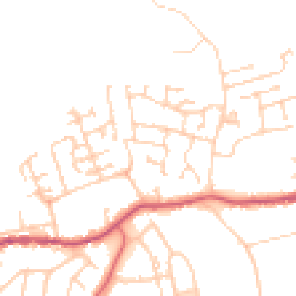 Daytime road noise heatmap for WF9 3BS
