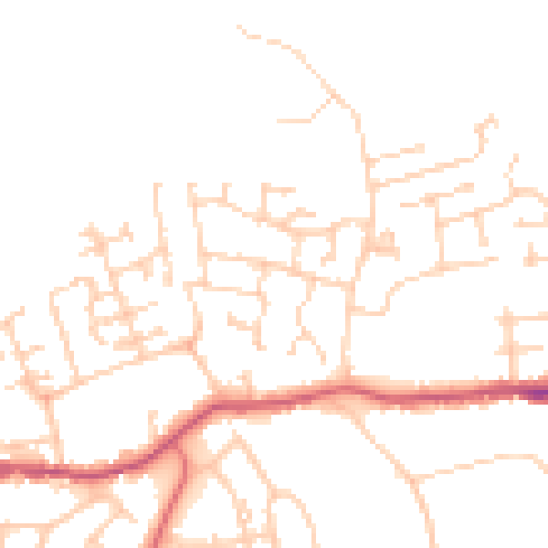 Daytime road noise heatmap for WF9 3BW