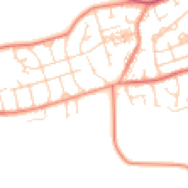 Daytime road noise heatmap for WF9 3EA