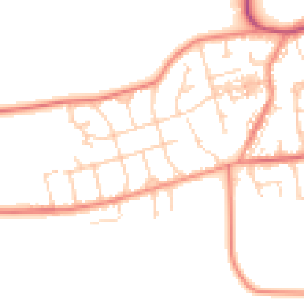 Daytime road noise heatmap for WF9 3ES