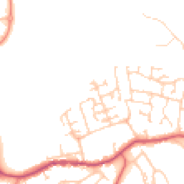 Daytime road noise heatmap for WF9 3EY