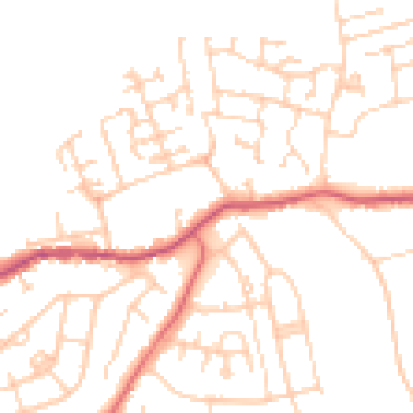 Daytime road noise heatmap for WF9 3LB
