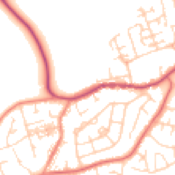 Daytime road noise heatmap for WF9 3LT