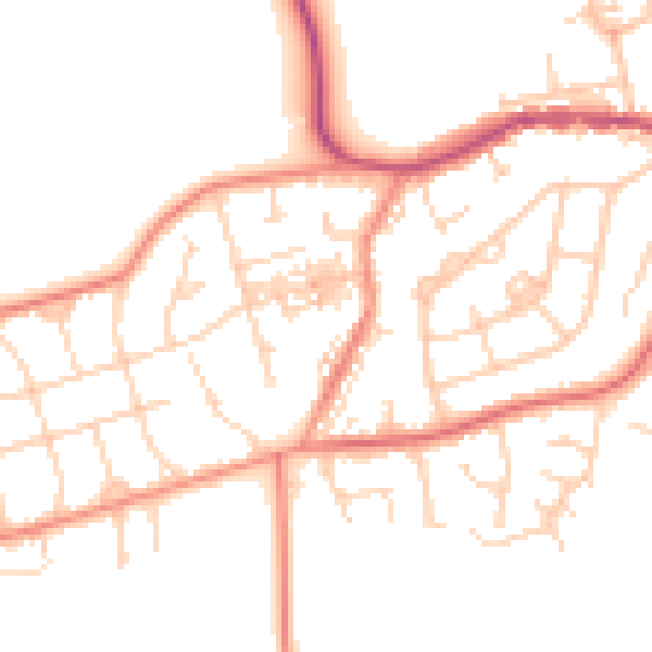 Daytime road noise heatmap for WF9 3NB