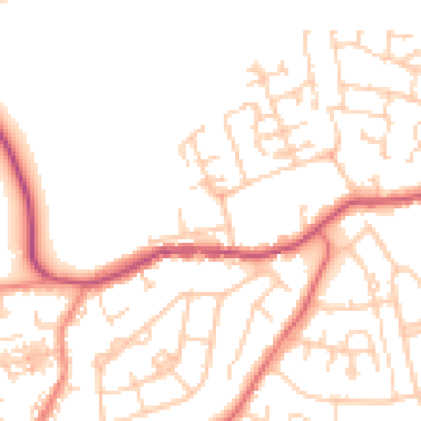 Daytime road noise heatmap for WF9 3NL