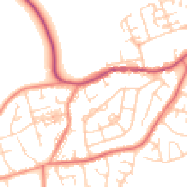 Daytime road noise heatmap for WF9 3NP