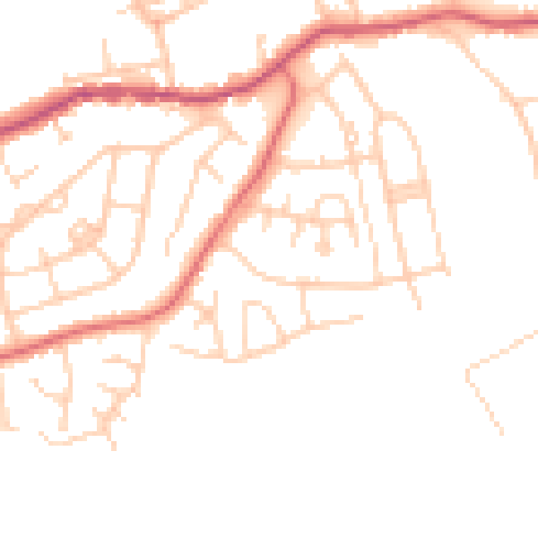 Daytime road noise heatmap for WF9 3QT