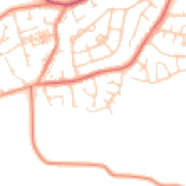 Daytime road noise heatmap for WF9 3RB