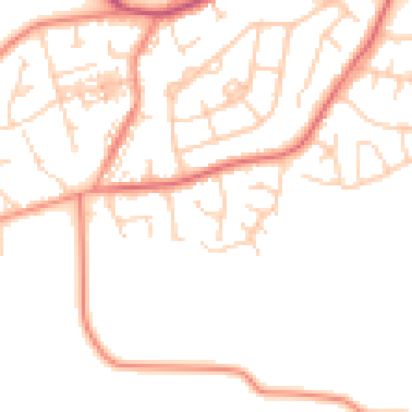 Daytime road noise heatmap for WF9 3RE