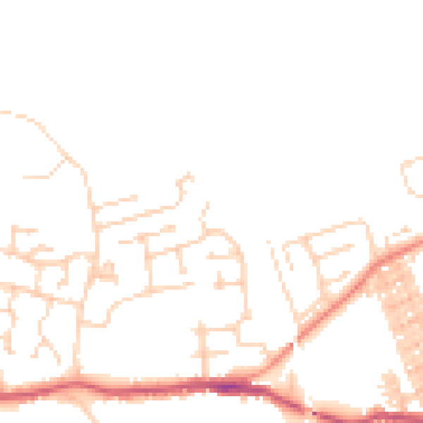 Daytime road noise heatmap for WF9 3SG