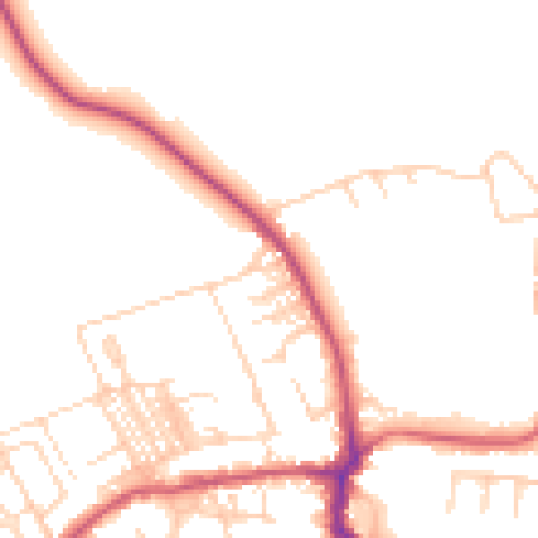 Daytime road noise heatmap for WF9 4AH